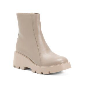 NAKED FEET Greige Leather Xenus Booties